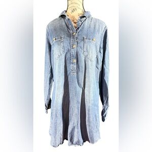 Lucky Brand Blue Jean Long Sleeve Dress. Size M